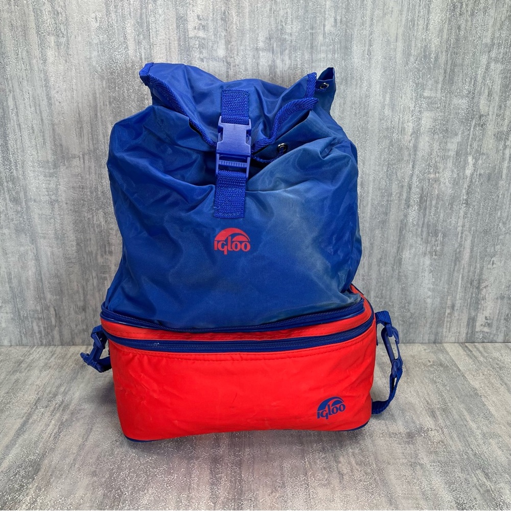 Vintage Igloo Soft Cooler Backpack Convertable Lunchbox Can Beverage 12x7x5